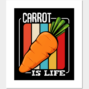 Carrots - Carrot Is Life - Retro Style Vegetable Vintage Posters and Art